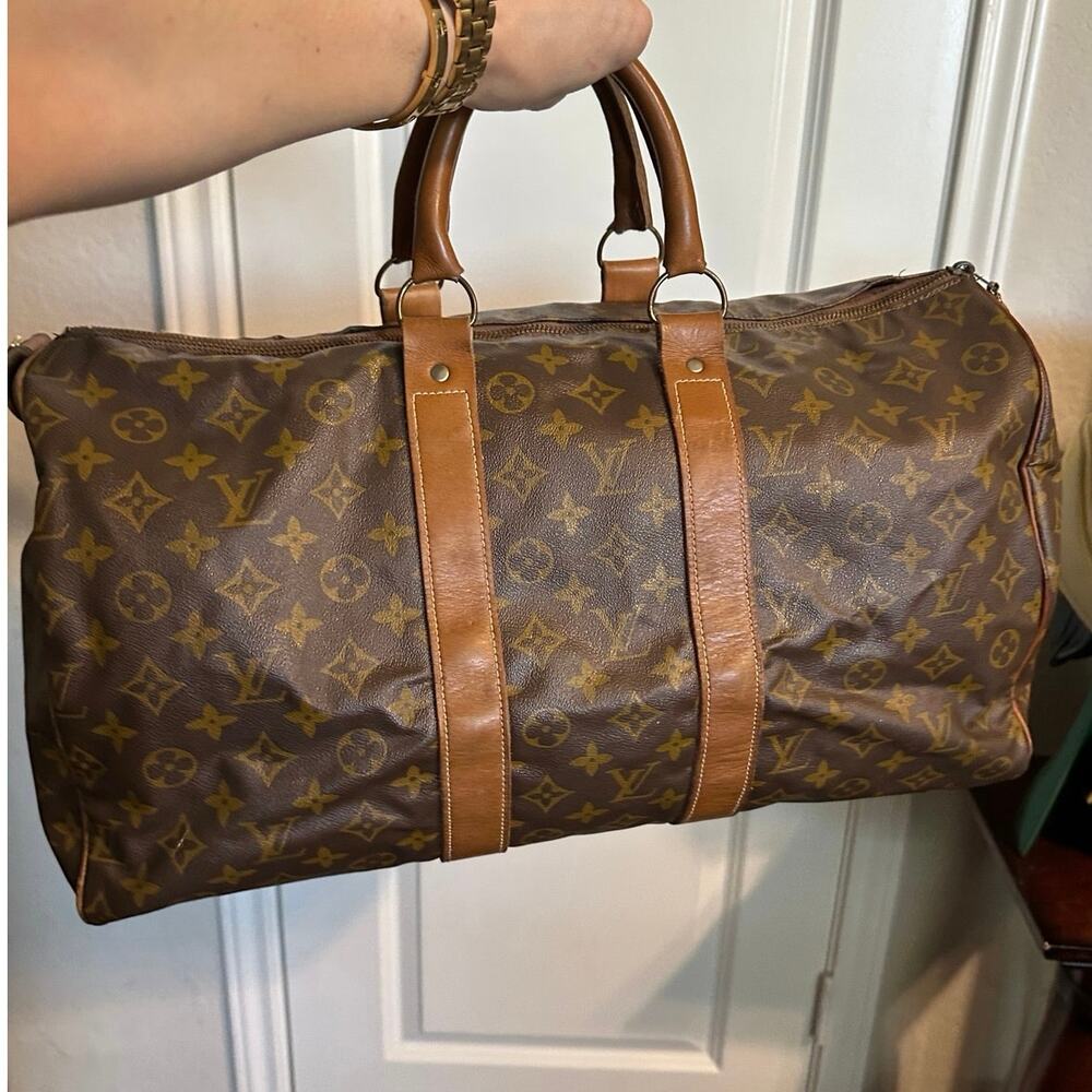 Louis Vuitton Monogram French Co Keepall 45 Duffle Bag Luggage